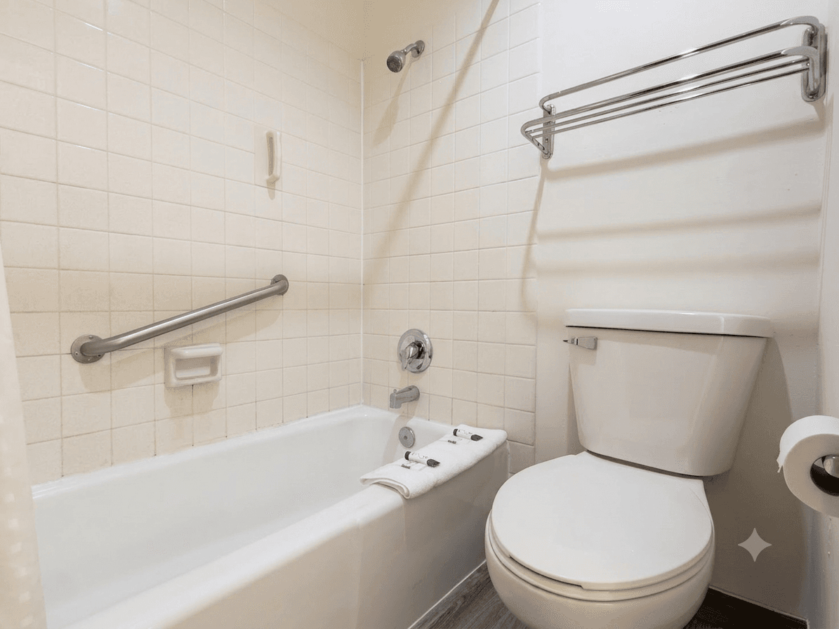 Bathroom for Queen Room at Island Inn Grand Island Nebraska